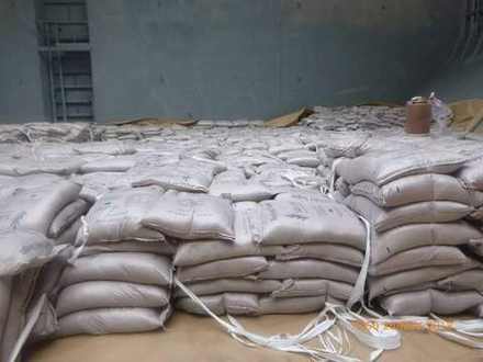 Bagged sugar in the hold
